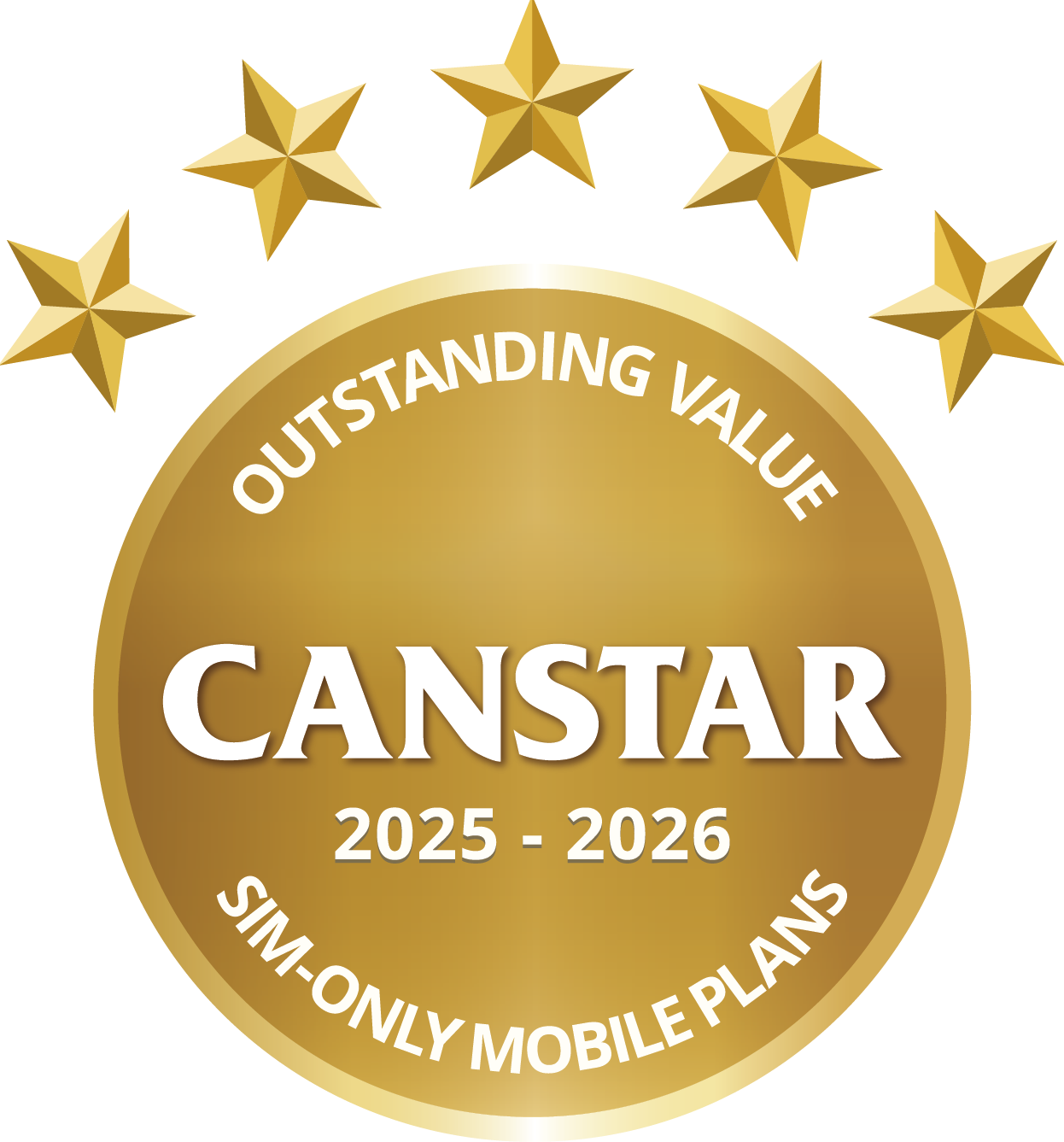 2025-2026 Canstar Award for Outstanding Value - SIM-Only Mobile Plans